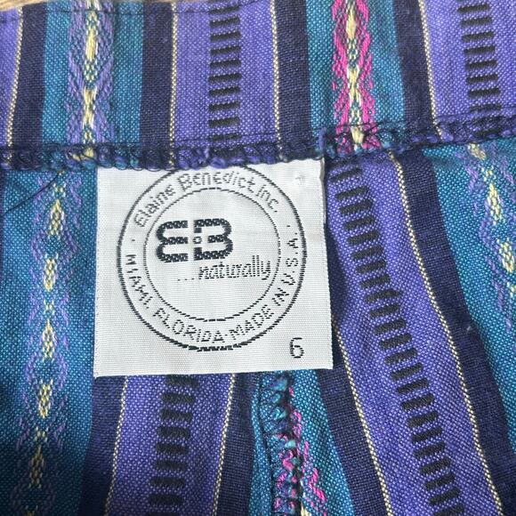 Vintage Striped Funky Shorts High Waisted 90s Retro Pleated Summer OOAK Small - Picture 5 of 7